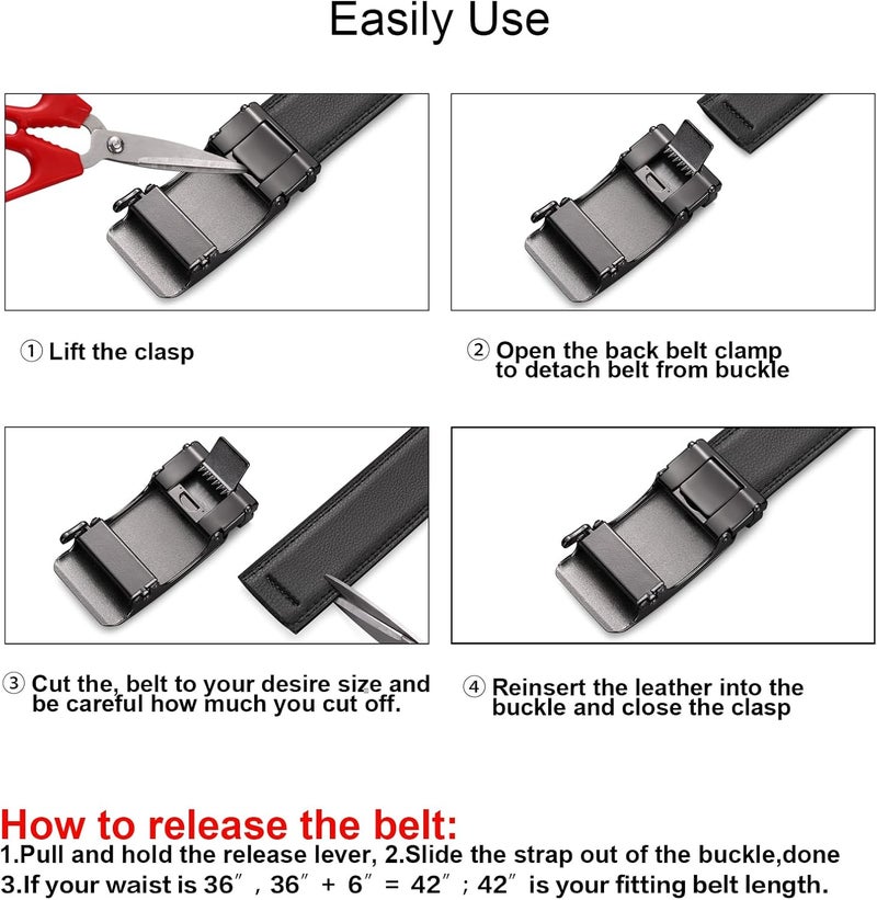 SENDEFN 35MM Ratchet Belt Buckle Only for 1 3/8" Slide Belt Strap, Automatic Click Buckle Adjustable - Image 5